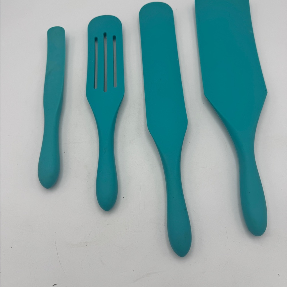 Mad Hungry Silicone 4 Piece Spurtle Kitchen Teal Utensil Set